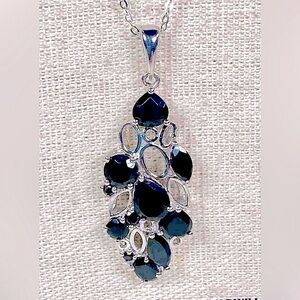 NIB 925 Sterling Silver and Black Onyx Necklace by Giuseppe Perez, 20” - 😍